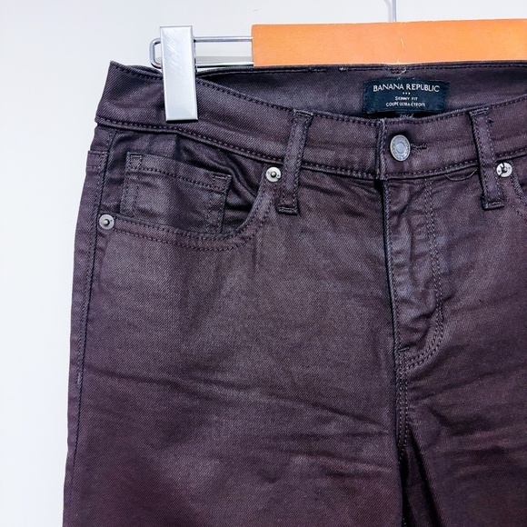 BANANA REPUBLIC High-Rise Skinny Coated Chocolate Jean - Picture 7 of 12